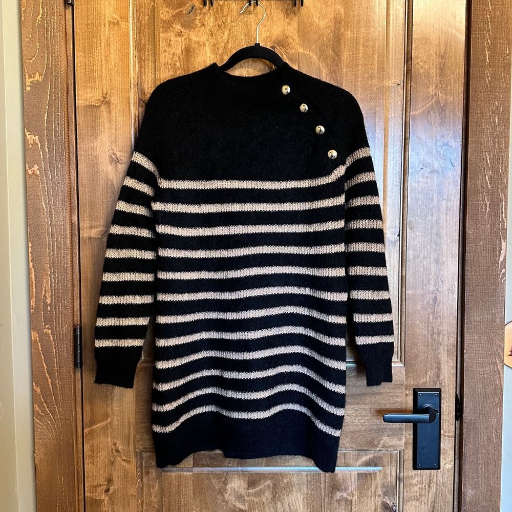 Sezane - Black and Gold Tessa Dress - XS NWT